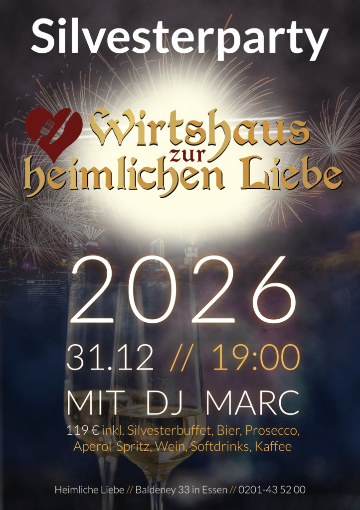 Silvesterparty 2026 mit DJ Marc Nolte in der heimlichen Liebe