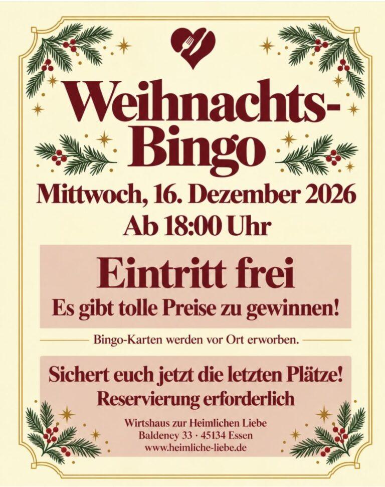 Heimliche Liebe - Weihnachtsbingo 2026