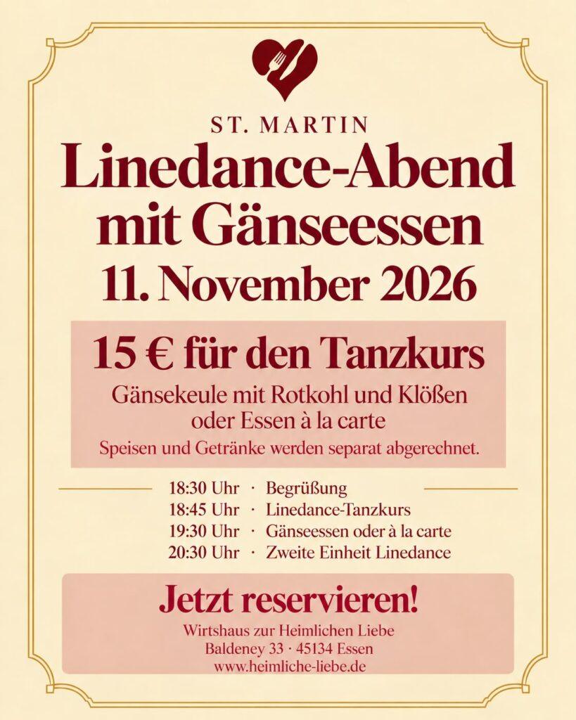 Linedance 11. November mit Gänseessen